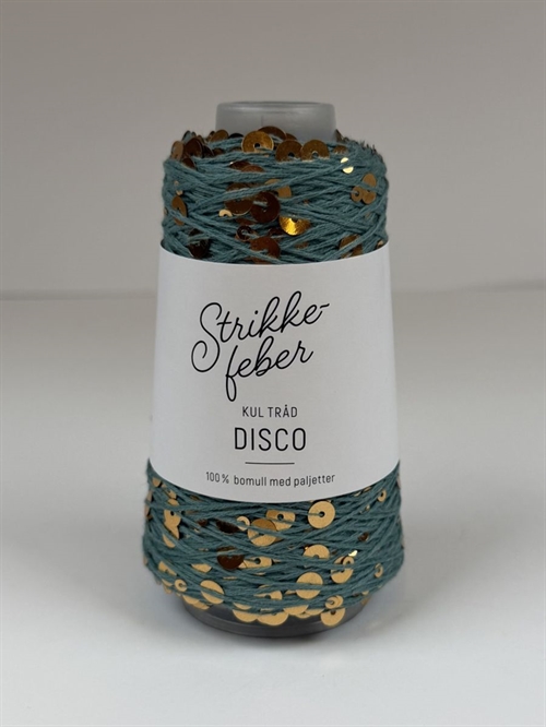 Disco - 50 g Fv. 1413 Støvet petrol med guld pailletter